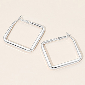 Metal Square Hoop Earrings