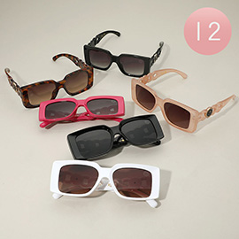 12PCS - Rectangular Square Wayfarer Sunglasses