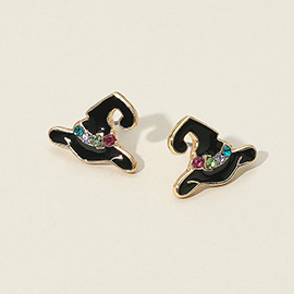Halloween Witch Hat Stud Earrings