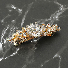 Floral Stone Accent Barrette