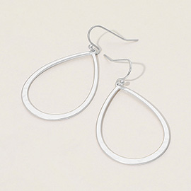 Metal Teardrop Ring Dangle Earrings