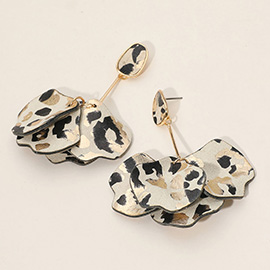 Animal Pattern Layered Petal Drop Earrings