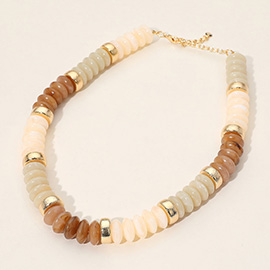 Chunky Resin Disc Beaded Necklace