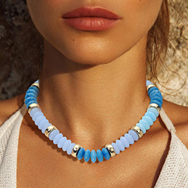 Chunky Resin Disc Beaded Necklace