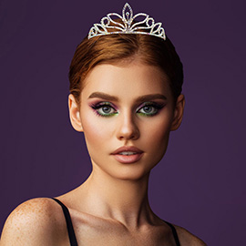 Rhinestone Paved Tulip Tiara