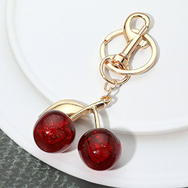 Glittered Cherry Keychain / Bag Charm