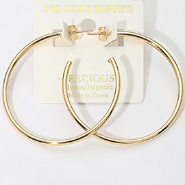 14K Gold Dipped Hypoallergenic Hoop Earrings