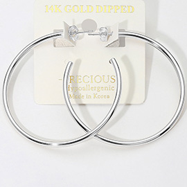 14K Gold Dipped Hypoallergenic Hoop Earrings