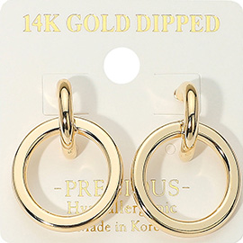 14K Gold Dipped Hypoallergenic Doorknocker Earrings