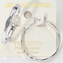 14K Gold Dipped Hypoallergenic Classic Polished Hoop Earrings