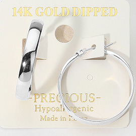 14K Gold Dipped Hypoallergenic Pin Catch Hoop Earrings