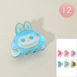 12PCS - Cute Monster Character Hair Claw Clips