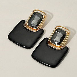 Bold Geometric Celluloid Acetate Square Earrings