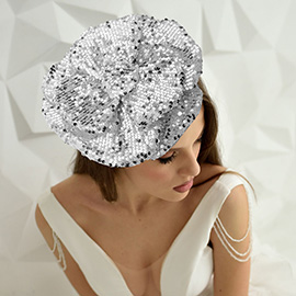 Sequin Flower Fascinator / Pin Brooch / Hair Band / Headband