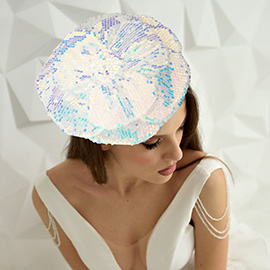 Sequin Flower Fascinator / Pin Brooch / Hair Band / Headband