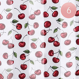 6PCS - Silk Feel Cherry Pattern Print Scarf