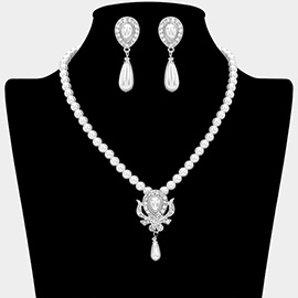 Pearl Teardrop Dangle Pendant Necklace