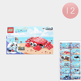 12PCS - Kids Ocean Animal Building Block Toy Sets