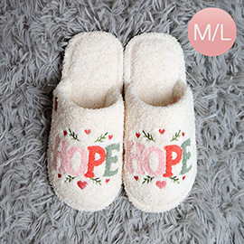 Holiday HOPE Embroidered Soft Home Indoor Floor Slippers