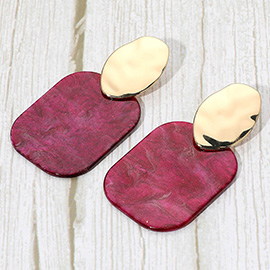 Bold Glitter Resin Geometric Plate Drop Statement Earrings