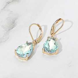 Teardrop Glass Stone Drop Dangle Earrings