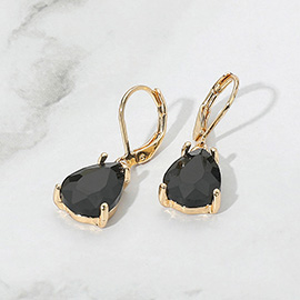 Teardrop Glass Stone Drop Dangle Earrings