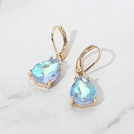 Teardrop Glass Stone Drop Dangle Earrings