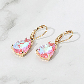 Teardrop Glass Stone Drop Dangle Earrings