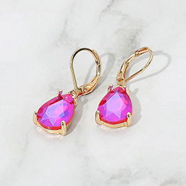 Teardrop Glass Stone Drop Dangle Earrings