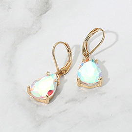 Teardrop Glass Stone Drop Dangle Earrings