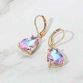 Teardrop Glass Stone Drop Dangle Earrings