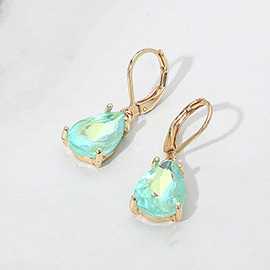 Teardrop Glass Stone Drop Dangle Earrings