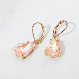 Teardrop Glass Stone Drop Dangle Earrings