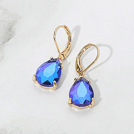 Teardrop Glass Stone Drop Dangle Earrings
