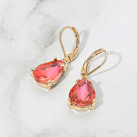 Teardrop Glass Stone Drop Dangle Earrings