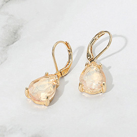 Teardrop Glass Stone Drop Dangle Earrings