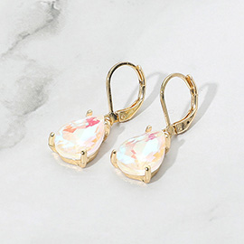 Teardrop Glass Stone Drop Dangle Earrings