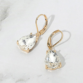 Teardrop Glass Stone Drop Dangle Earrings