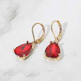 Teardrop Glass Stone Drop Dangle Earrings