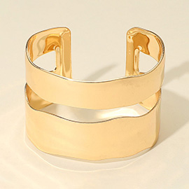 Wide Modern Open Metal Cuff Bracelet