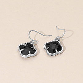 Quatrefoil Stone Cluster Dangle Earrings
