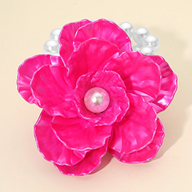 Pearl Accent Floral Stretch Bracelet