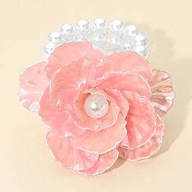 Pearl Accent Floral Stretch Bracelet