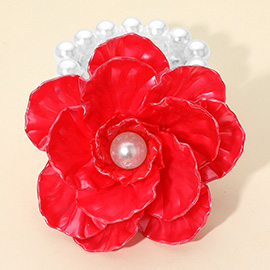 Pearl Accent Floral Stretch Bracelet