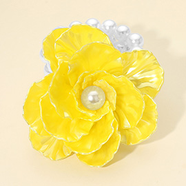 Pearl Accent Floral Stretch Bracelet