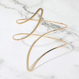 Metal Wire Openwork Abstract Adjustable Arm Cuff Bracelet