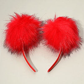 Double Fluffy Pom Pom Headband
