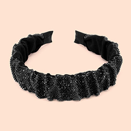 Pleated Rhinestone Headband