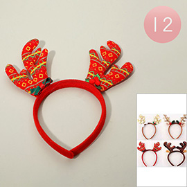 12PCS - Felt Christmas Reindeer Antler Headbands