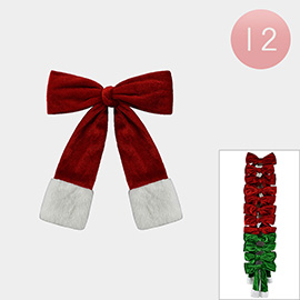 12PCS - Oversized Christmas Socks Bow Hair Clips